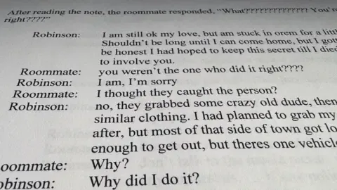 Exclusive Message Exchange Between Charlie Kirk Accused and Roommate